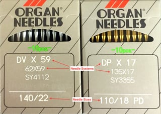 Needle Sizes and Systems for Industrial Sewing Thread